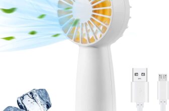 Handheld Fan, Usb Hand Held Fan Rechargeable, Convenient Mini Portable Fan, Equipped with 4800mah Battery, Suitable for Commuting, Business Trips, Office Necessities(White)