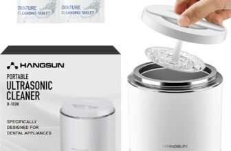 Hangsun Ultrasonic Cleaner for Dentures, Aligner, Retainer, Whitening Trays, Mouthguards Professional Electric Dental Cleaner Machine for All Oral Appliances