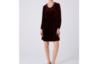 Harper Velvet Doll Neck Short Dress