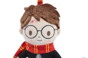 Harry Potter On the Go Activity Toy Clip-on Pram and Pushchair Newborn Baby Toy with Crinkle Broomstick & Squeaky Owl – Sensory Harry Potter Toy for Babies, Buggy Attachment for Playtime Adventures