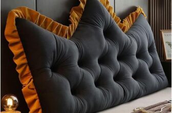 Headboard with Large Back Cushion and Comfortable Reading Backrest for Bed, Couch, Wall and Day Bed(Crystal velvet-black,180 65cm)