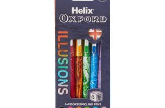 Helix Oxford Illusions Coloured Ink Gel Pens – 6 Pack