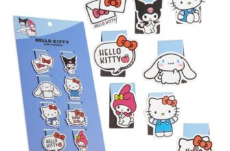 Hello Kitty Magnetic Bookmark, Kawaii Page Holder, Blue 8-Pack