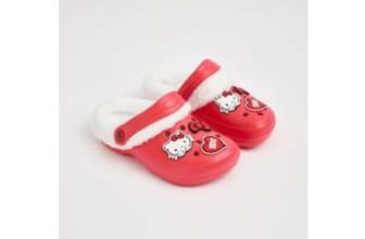 Hello Kitty Red Badge Fleece Lined Clogs