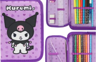 Hello Kitty Sanrio Filled Pencil Case Girls Large Capacity Stationery Set Kawaii Tweens Cute Cinnamoroll Kuromi Anime School Supplies Gifts for Her (Lilac Kuromi)