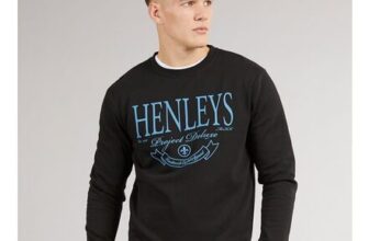Henleys Mens Henbank Sweatshirt Black