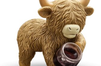 Highland Cow Ornament, Highland Cow Bathroom Accessories, Highland Cow Garden Ornament, Suitable for Bathroom, Garden, Living Room Decoration