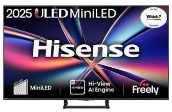 Hisense E8Q 65 4K MiniLED QLED 144Hz Smart AI TV with Freely – 65E8QTUK