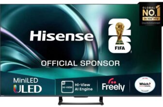 Hisense U7QTUK 55 4K Ultra HD MiniLED 144Hz Freely Smart TV – 55U7QTUK (£468.28 with BLC)