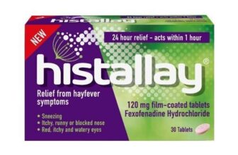 Histallay Hayfever & Allergy Relief Tablets, 30 Tablets, 120mg Fexofenadine, Antihistamine 24hr Relief, Acts Within 1hr Free C&C
