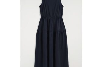 H&m Boat-Neck Gathered Midi Dress