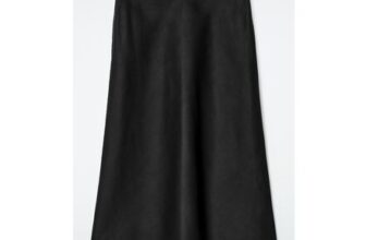 H&m Linen-Blend Midi Column Skirt