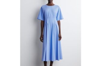 H&m Pintucked Cotton Midi Dress