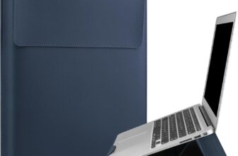 HoYiXi 13.3 /13.6 Laptop Sleeve Case Leather Bag with Stand Compatible with MacBook Pro 14/MacBook Air 13(M1 M2)/ASUS Vivobook 14/Dell XPS 13/ASUS Acer Matebook 14 laptop case,Blue