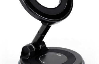 Hoikwo Car Phone Holder – 360Rotatable, Foldable & Adjustable Vacuum Magnetic Phone Holder for Cars, for iPhone 17/16/15/14/13/12 Pro Max & Android, Black