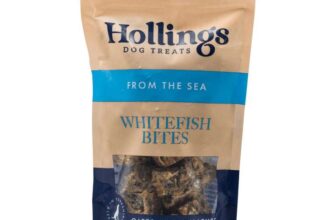 Hollings Whitefish Bites Dog Treats, 100% Natural with Fresh Fish Air Dried Healthy Treats for Dogs, Hypoallergenic and Grain Free (75g)