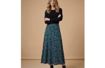 Holly and Mistletoe Print Flippy Skirt