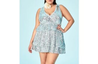 Homecoming Silver V-Neck Sequin Ruffle Dress