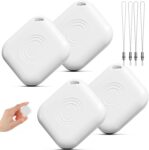 Hongtop 4 Pack Luggage Tracker,Bluetooth Tracker Works with Apple Find My(iOS Only),IP67 Waterproof,Replaceable Battery,Lost Mode,Smart Key Finder Item Locator for Keys,Luggage,Bags and More