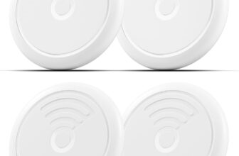 Hongtop 4 Pack Tracker Tag,Item Finder Works with Apple Find My (iOS Only) Track Your Keys,Wallet,Luggage and Backpack,Super Lightweight,Replaceable Battery with Waterproof Case (4)