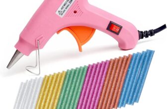 Hot Glue Gun,20W Mini Cordless Hot Glue Gun with 60pcs Coloured Glue Gun Sticks,Hot Glue Gun Fast Heating,for Kids Crafts,Christmas DIY,Card, Plastic, Fabric, Home Repairing (Pink)