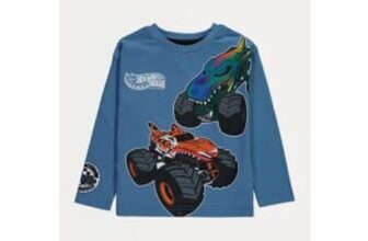 Hot Wheels Monster Truck Blue Long Sleeve T-Shirt