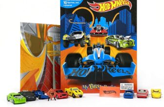 Hot Wheels My Busy Books – Storybook, 10 figurines, playmat