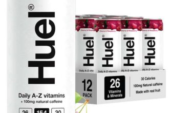 Huel Daily A-Z Vitamins Energy Drink, 12 x 330ml Cans, Cherry & Raspberry Sparkling – Sold & Dispatched By Huel Ltd