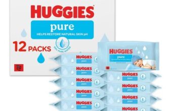 Huggies Pure Plastic-Free Baby Wipes, Pack of 12