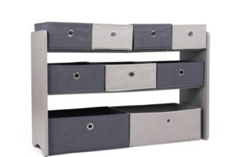 Humble Crew Toy Storage Organiser with 9 Bins Grey