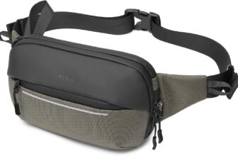 Huntvp Bum Bag Crossbody Bag, Waist Sling Pack, Expandable, Stylish Bumbags for Men Women Travel, Everday Bag, Dog Walking, Causal, Running, Sports, Outdoors (Green)