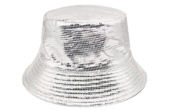 Hybursky Shiny Metallic Reversible Packable Waterproof Bucket Hat Silver
