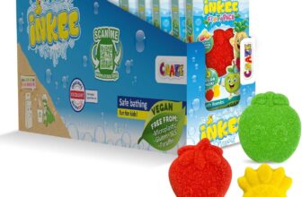 INKEE Fruity Mini Pack of 30 Bath Bombs for Kids Age 3 Colourful Bubble Bath Fizzies with Jojoba Oil and Fruity Aroma Fun Bath Toys and Relaxing Bath Time Gift Idea