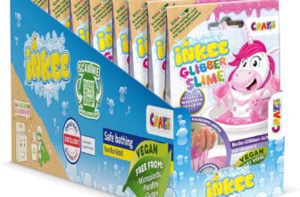 INKEE Unicorn Bath Slime 8 Pack Bubble Gum Scented Pink Glitter Slime Powder with Vitamin E Fun Bath Toy Set for Kids Ages 3 Creative Gift for Girls and Boys