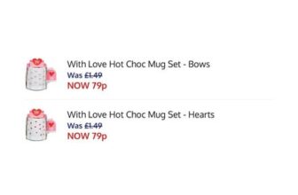 INSTORE ONLY DEAL with Love Hot Choc Mug Set – Bows or Hearts