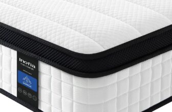 Inofia Double Memory Foam Sprung Mattress 10.6 Inch,4FT6 Spring Mattress with Innovative Memory Foam and Soft Knitted Fabric,The Elegant Collection(135x190x27cm)