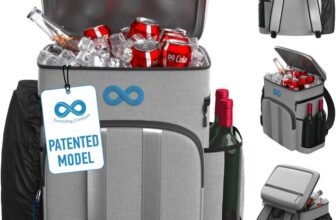 Insulated Leakproof Cooler Backpack Holds 54 Cans or 4 Wine Bottles for Picnics, Beach, Camping & Hiking – Grey 54C