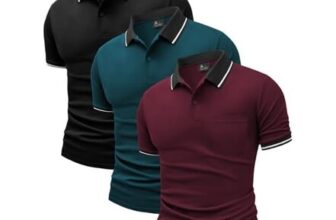 JACKETOWN 3 Pack Mens Polo Shirts Short Sleeve