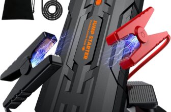 JDMCAR Jump Starter Power Pack – 5000A Portable Car Battery Booster Jump Starter for 12V Vehicles and Motorcycles,Car Accessories Power Bank with Jump leads and LED Light