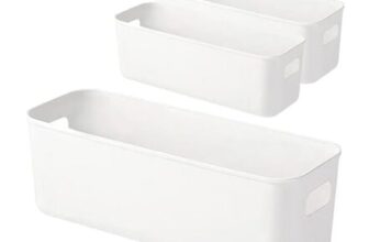 JLNGTHONG 3-Pack White Rectangular Storage Baskets 27.5109.5 Cm