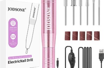 JODSONE Pink Nail Drill 20000RPM E File for Beginners, Compact Electric Nail Files Portable Nail Drill Machine Manicure Pedicure Set for Acrylics Nails and Gel Nails