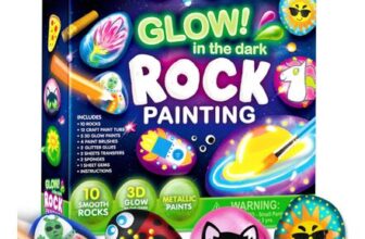JOYIN Glow-in-the-Dark Rock Painting Kit for Kids Ages 6-12