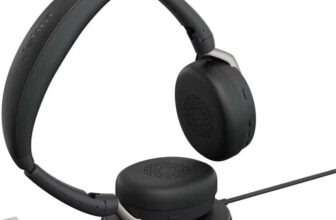 Jabra Evolve2 65 Flex – Stereo Headset with Bluetooth, Wireless Charging Pad, Noise-cancelling Jabra ClearVoice Technology and Hybrid