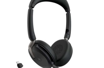 Jabra Evolve2 65 Flex – Wireless Stereo Headset with Bluetooth, Noise-cancelling Technology. Sold & dispatched by Amazon EU