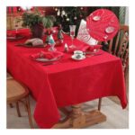 Jacquard Christmas Tablecloth 152×213 Cm Waterproof Anti-Shrink Red