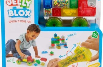 Jelly Blox Vehicle Kit – Includes 35 Blocks – Toddler & Preschool Building Block Toy, Kids Can Squeeze, Stretch, Squish