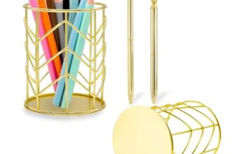 Jiayaus 2-Piece Metal Mesh Desk Organizer Pen/Pencil Holder V-Shape