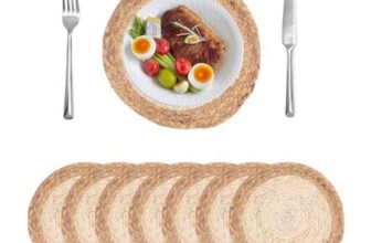 Jiayaus 30cm round Placemats, Set of 8, Woven, Heat-Resistant
