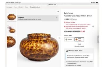 John Lewis Confetti Glass Vase, H18cm, Brown