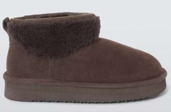 John Lewis Flatform Sheepskin Slipper Boots, Chocolate